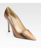 Manolo Blahnik Snakeskin Pumps - Lyst