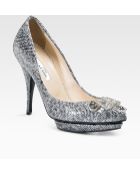 Oscar de la Renta Tweed Patent Pumps - Lyst