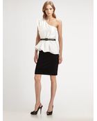 Alice + Olivia Oneshoulder Belted Dress - Lyst