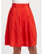 DKNY Stretch Silk Crepe De Chine Button Down Skirt - Lyst