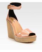Pierre Hardy Patent Leather Ankle Strap Wedge Sandals - Lyst