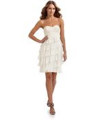 Aidan Mattox Strapless Tiered Dress - Lyst