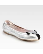 Marc By Marc Jacobs Metallic Leather Mouse Ballet Flats - Lyst