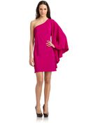 Nicole Miller Asymmetrical Silk Dress - Lyst