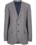 Brunello Cucinelli Checked Blazer - Lyst