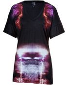 McQ by Alexander McQueen Jersey Top in Blackmulti - Lyst