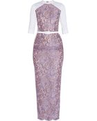 Alessandra Rich Lace with White Sleeve Detail Gown - Lyst