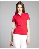 Moncler Fuchsia Cotton Blend Pique Short Sleeve Polo Shirt - Lyst