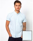 Asos Stripe Shirt In Short Sleeve - Lyst