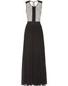 By Malene Birger Tiari Lace Trimmed Silk Chiffon Gown - Lyst