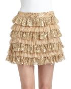 Alice + Olivia Tiered Lace Ruffle Skirt - Lyst