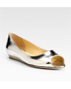 Jimmy Choo Beck Metallic Leather Ballet Flats - Lyst