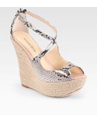 Alexandre Birman Python Espadrille Wedge Sandals - Lyst