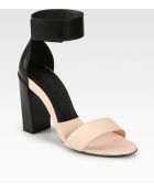 Chloé Bicolor Leather Ankle Strap Sandals - Lyst