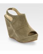 Elizabeth And James Holly Suede Wedge Slingback Sandals - Lyst