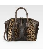 Nancy Gonzalez Animal-Print Haircalf & Crocodile Satchel - Lyst