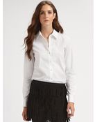 Theory Larissa Wealth Stretch Buttondown Top - Lyst