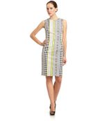 Versace Stretch Cotton Dot Print Sheath Dress - Lyst