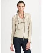 Vince Asymmetric Paper Leather Jacket - Lyst
