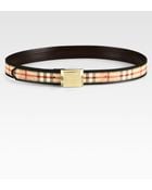 Burberry Henley Check Leather Belt - Lyst