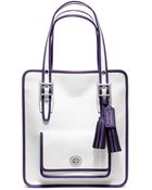 Coach Legacy Archival Two Tone Leather Magazine Tote - Lyst