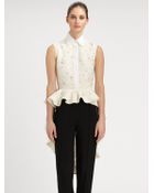Giambattista Valli Silk Lace Peplum Top - Lyst