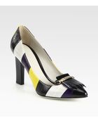 Jason Wu Karen Striped Leather Pumps - Lyst