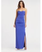 Nicole Miller Strapless Silk Gown - Lyst