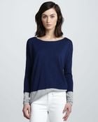 Vince Colorblock Slub Sweater - Lyst
