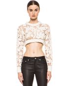 3.1 Phillip Lim Open Knit Embroidered Cropped Sweater - Lyst