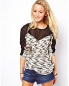 ASOS Collection Jumper with Chiffon Inserts - Lyst