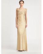 David Meister Jeweled Metallic Gown - Lyst