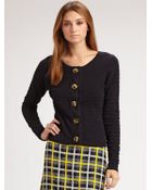 Milly Tuck Stitch Toggle Cardigan - Lyst