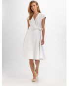 Chloé Cotton Cap Sleeve Wrap Dress - Lyst