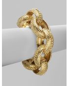Oscar de la Renta Antiqued Gold Link Bracelet - Lyst