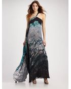 Roberto Cavalli Mangrovia Print Silk Gown - Lyst