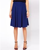 ASOS Collection Midi Skirt in Ponte with Pleats - Lyst