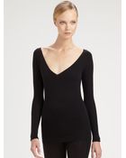 Donna Karan New York Cashmere Vneck Top - Lyst