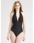 Gottex Ruffle Halter One Piece Swimsuit - Lyst