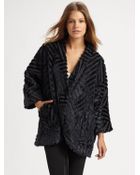 Pjk Patterson J. Kincaid Faux Fur Chevron Jacket - Lyst