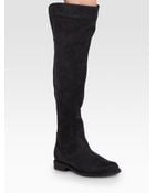 Pollini Suede Overtheknee Flat Boots - Lyst
