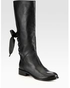 Valentino Leather Laceup Boots - Lyst