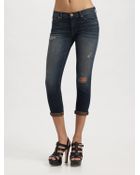 J Brand Aoki Rolled Distressed Jeans - Lyst