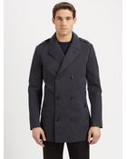 Michael Kors Cotton Doublebreasted Peacoat - Lyst