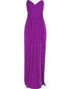 Notte By Marchesa Ruched Silk Chiffon Gown - Lyst