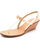 Tory Burch Kailey Wedge Thong Sandals - Lyst