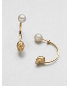 Delfina Delettrez Skull and Freshwater Pearl Earrings - Lyst