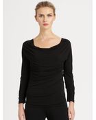 Donna Karan New York Draped Stretch Jersey Top - Lyst