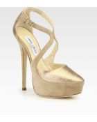 Jimmy Choo Tamika Glitter Suede Crossover Platform Pumps - Lyst