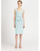 Oscar de la Renta Silk Peplum Dress - Lyst